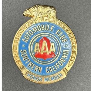 Automobile Club of Southern California "Honor Member" Grille Badge with Bear